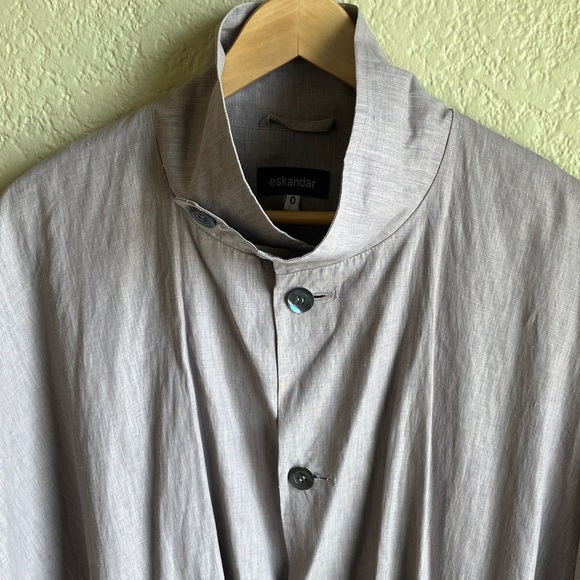 Eskandar boxy cape/coat linen - Picture 4 of 11